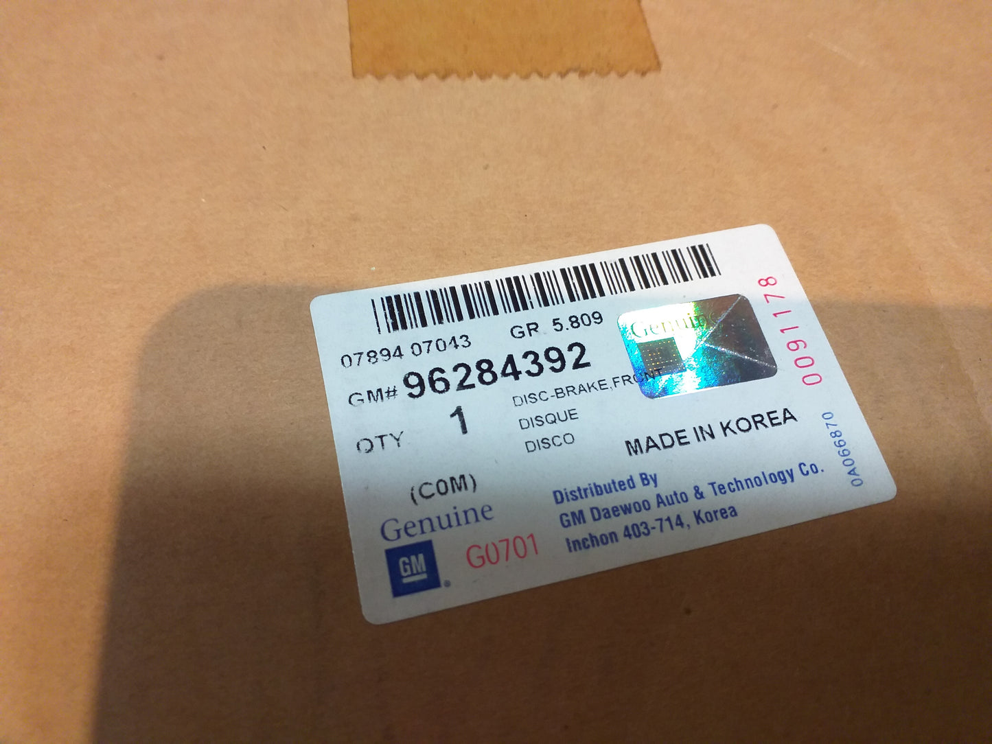 Chevrolet Matiz Spark Bremsscheibe original GM Opel NEU