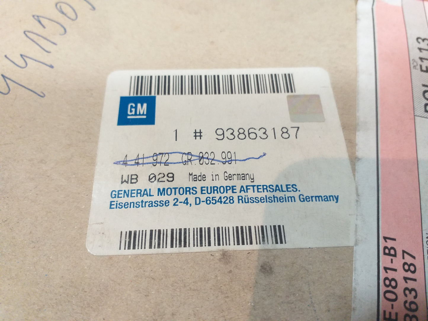 Movano A kontroll Modul original GM Opel NEU