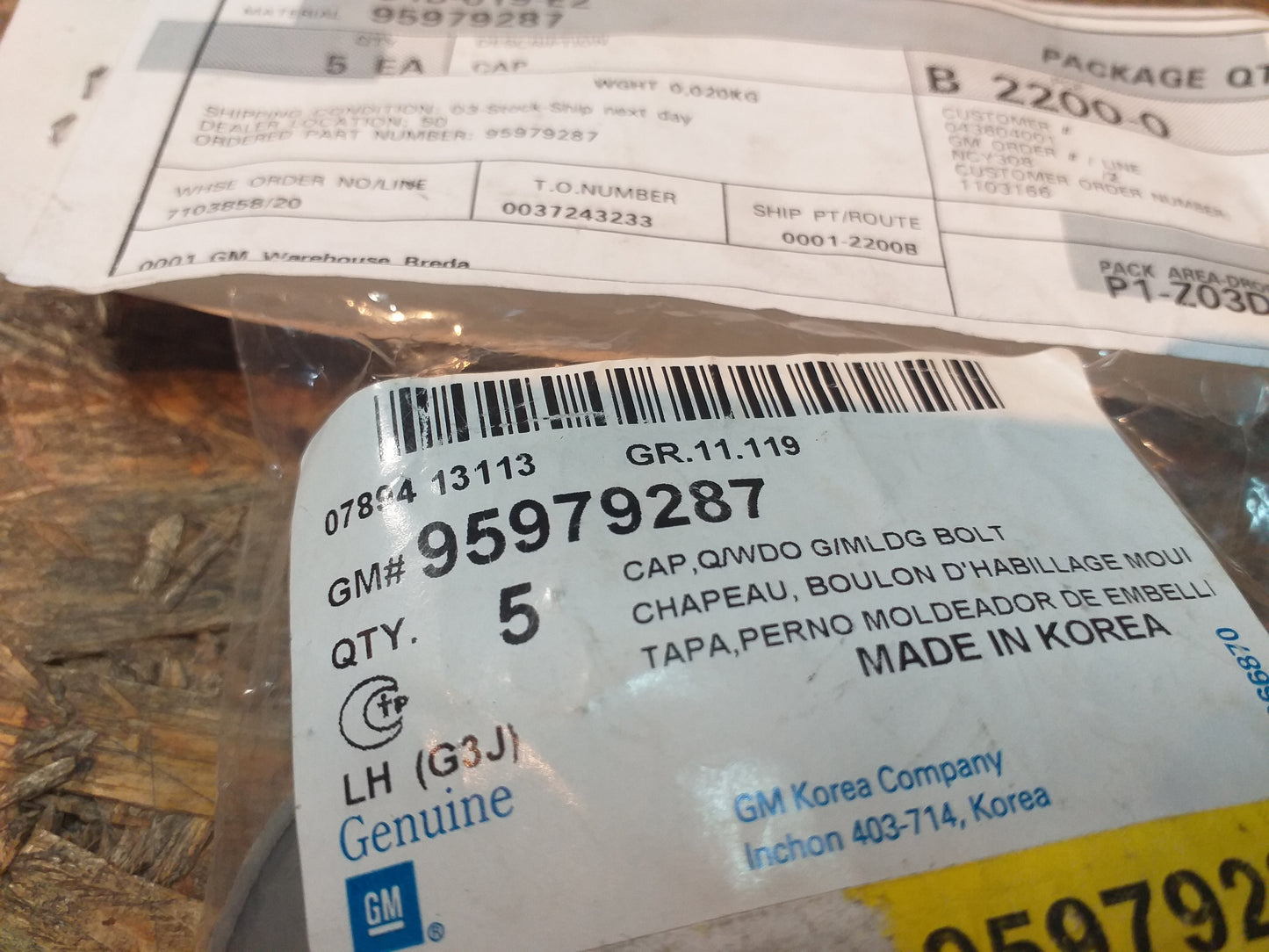 Chevrolet Orlando Abdeckung Kappe Airbag original GM NEU