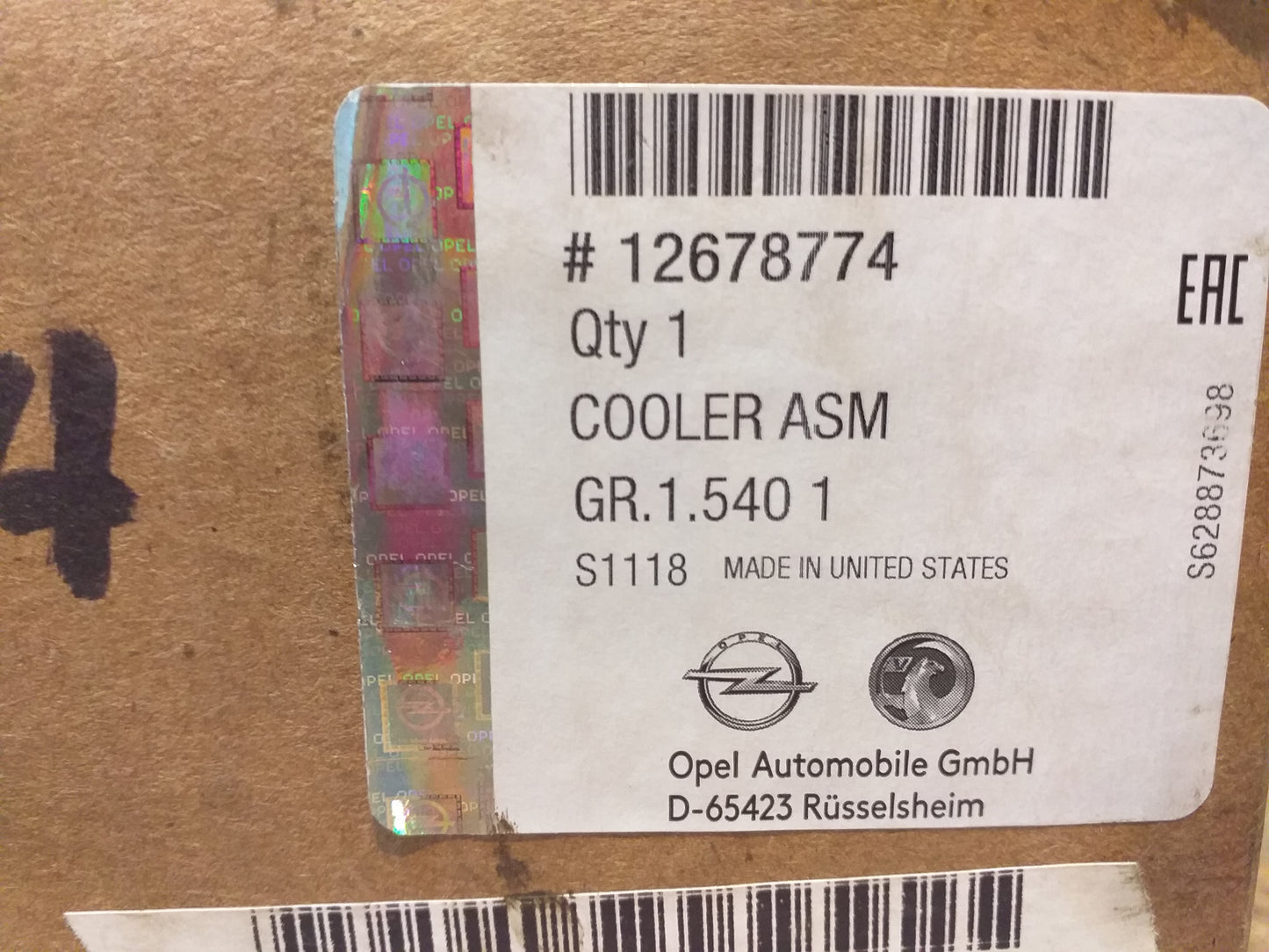 Adam Corsa E Astra K 1.0 Mokka Ölkühler Kühler Motoröl original GM Opel NEU