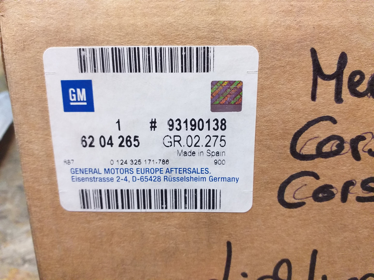 Meriva Corsa C/D Lichtmaschine 14V, 100A original GM Opel NEU