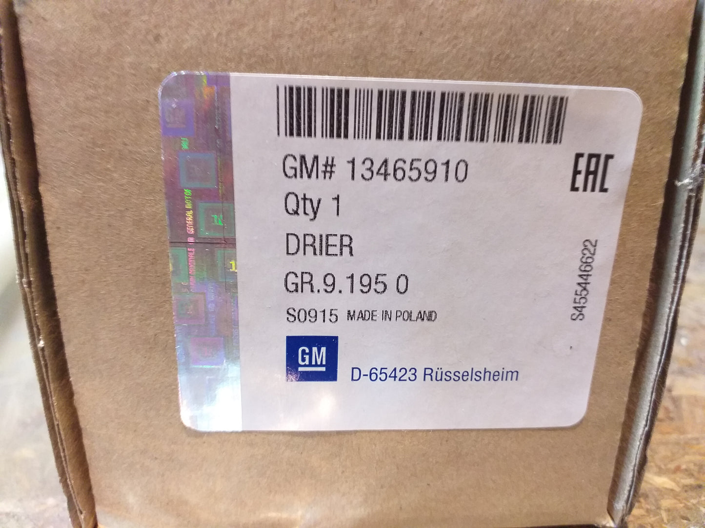 Chevrolet Cruze Dehydrator original GM Opel NEU