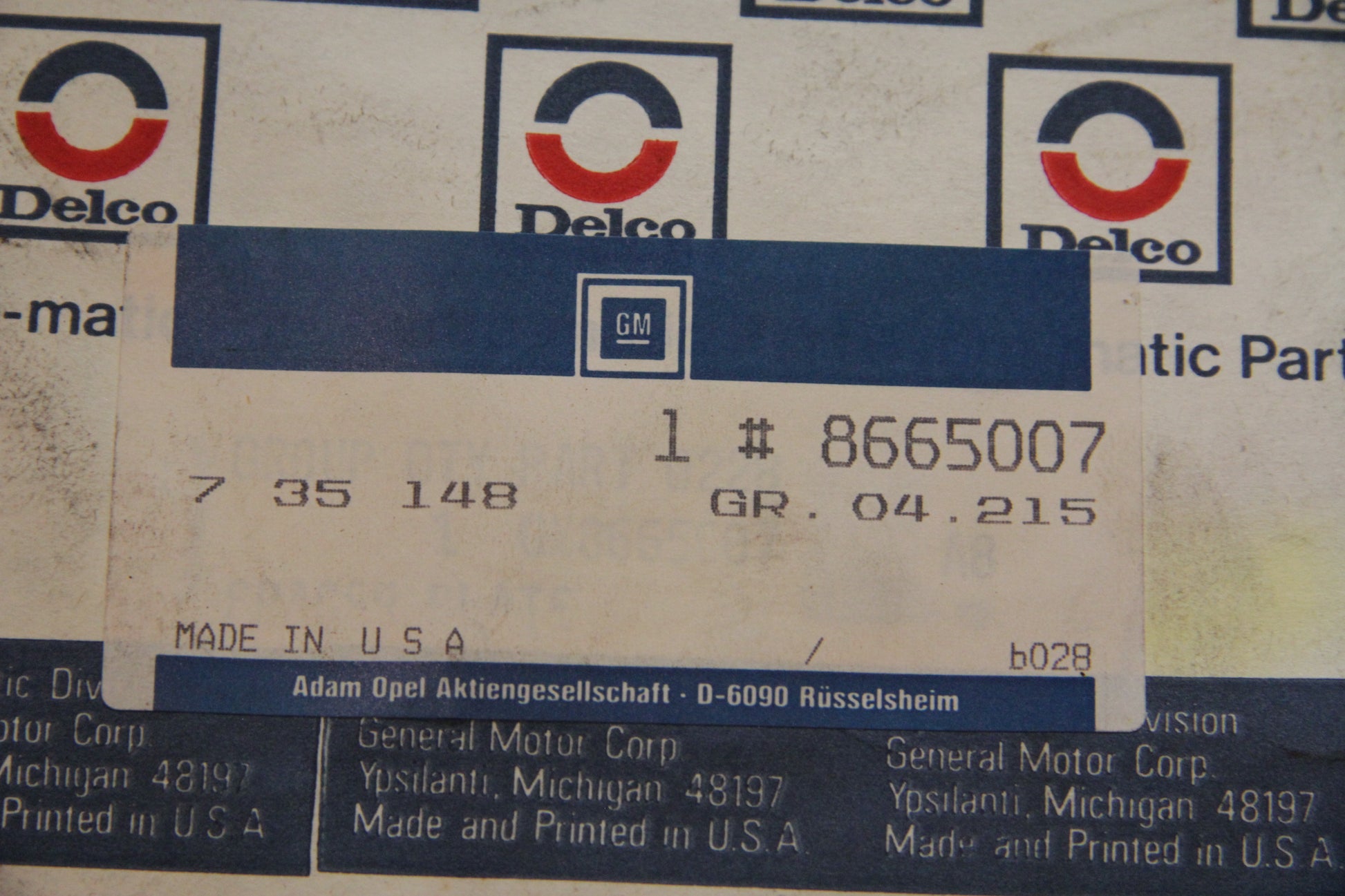 Original GM Opel Zwischenplatte (Ventilkörper autom, Getriebe)  8665007 Ascona C , Kadett E Neu