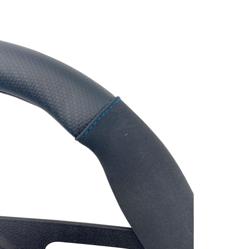 Simoni Racing Lenkradhülle Sporty - 37-39cm - Schwarz Bioleder, Mikrofaser, Karbon-Optik
Blaue 12-Uhr-Markierung