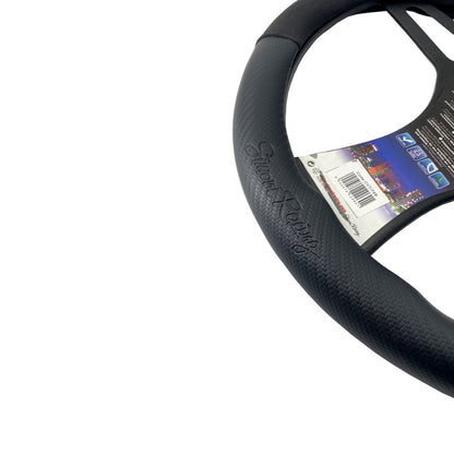 Simoni Racing Lenkradhülle Sporty - 37-39cm - Schwarz Bioleder, Mikrofaser, Karbon-Optik
Blaue 12-Uhr-Markierung