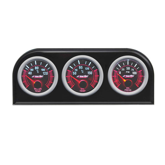 Simoni Racing DIN Panel Metall für 3x52 mm Instrumente Schwarz