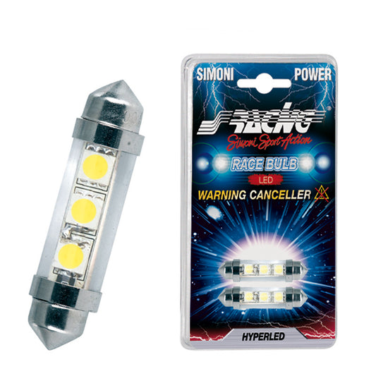 Simoni Racing Festoon 3-LED Canbus Leuchtmittel - 36mm - SuperWeiß - Satz à 2 Stück