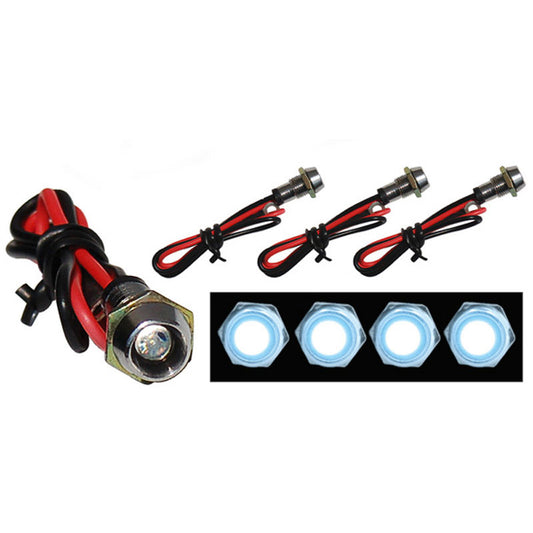 Simoni Racing LED Schrauben - Weiß - Satz à 4 Stück