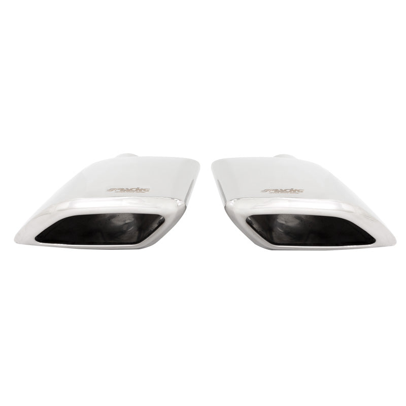 Simoni Racing Auspuffzierstück Rhomboidal Edelstahl - 220x80xL215mm - Anschluß ->63mm - Satz à 2 Stück