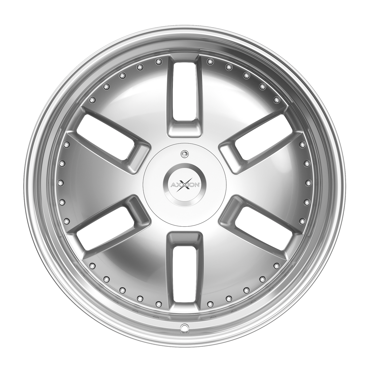 AXXION Felge Y1 Race Silber lackiert mit Hochglanzpoliertem Felgenbett