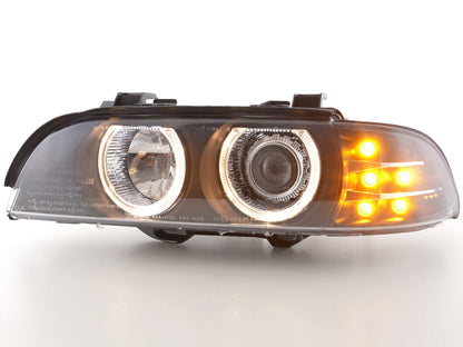 Scheinwerfer Set Angel Eyes BMW 5er E39 Bj. 95-00 schwarz