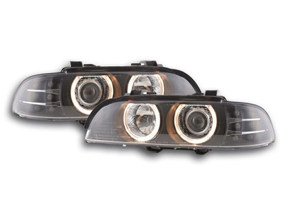 Scheinwerfer Set Angel Eyes BMW 5er E39 Bj. 95-00 schwarz