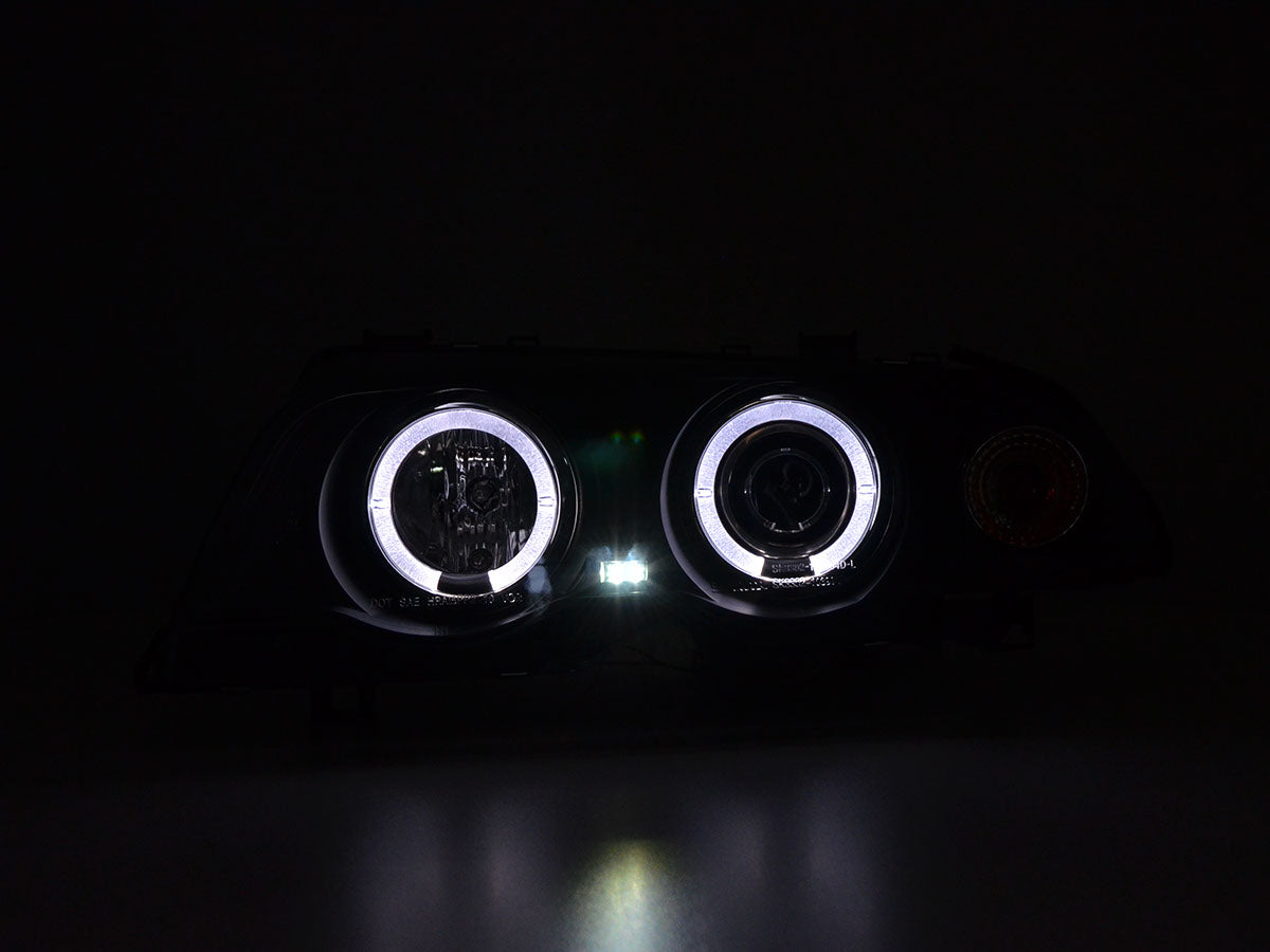 Scheinwerfer Set Angel Eyes BMW 3er E46 Limo/Touring Bj. 98-01 schwarz