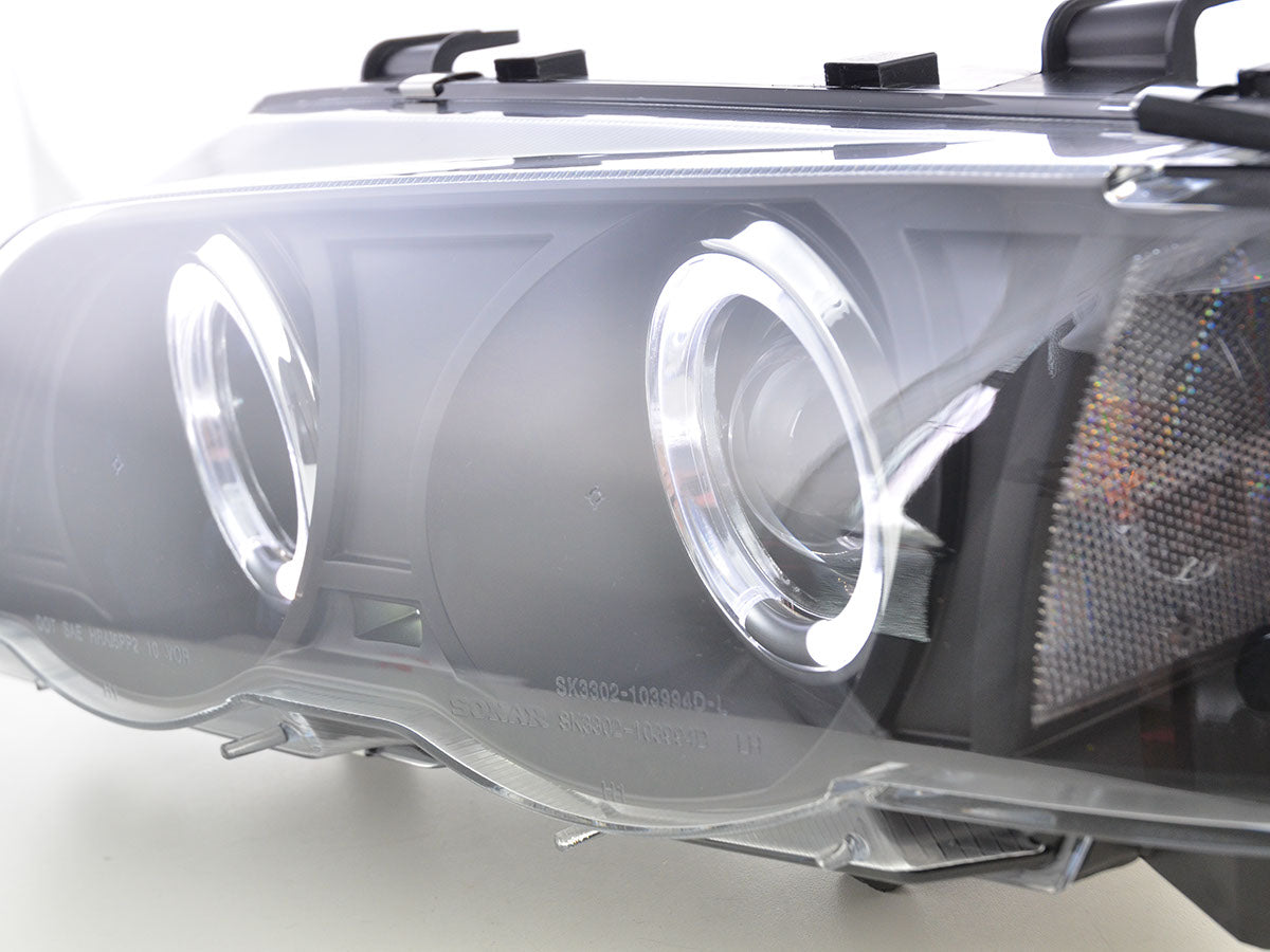 Scheinwerfer Set Angel Eyes BMW 3er E46 Limo/Touring Bj. 98-01 schwarz
