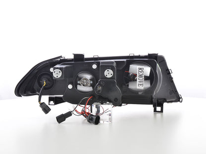 Scheinwerfer Set Angel Eyes BMW 3er E46 Limo/Touring Bj. 98-01 schwarz