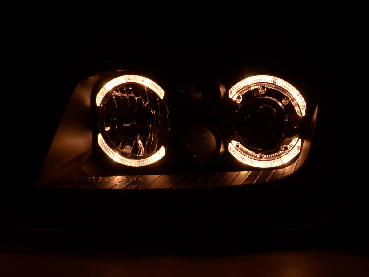Scheinwerfer Set Angel Eyes VW Bora Typ 1J  98-04 schwarz