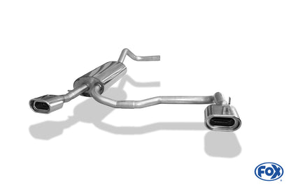 FOX Audi A4 Typ B5 Endschalldämpfer Ausgang rechts/links - 135x80 Typ 53 rechts/links