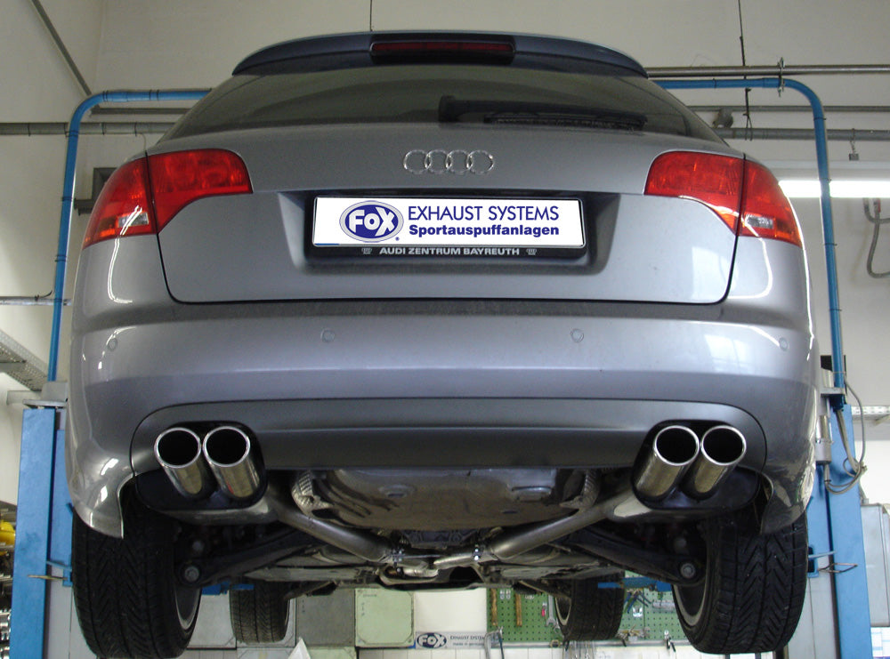 FOX Audi A4 Typ B7 quattro Endschalldämpfer rechts/links Ø63,5mm für 4-Rohr - 2x88x74 Typ 32