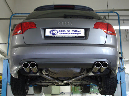 FOX Audi A4 Typ B7 quattro Endschalldämpfer rechts/links Ø63,5mm für 4-Rohr - 2x88x74 Typ 32