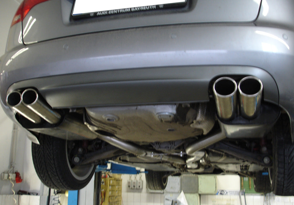 FOX Audi A4 Typ B7 quattro Endschalldämpfer rechts/links Ø63,5mm für 4-Rohr - 2x88x74 Typ 32