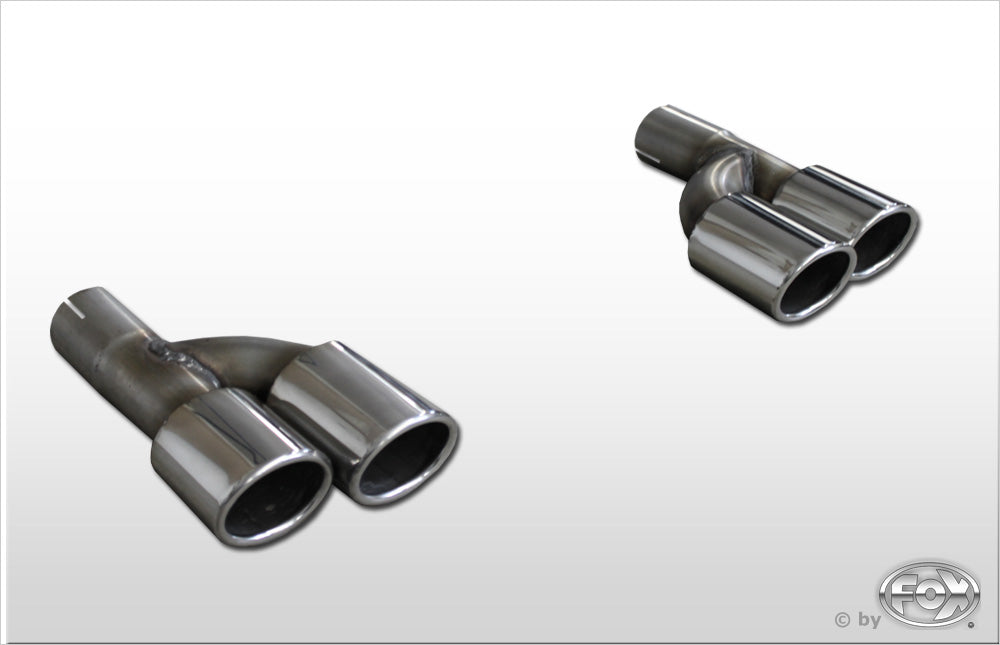 FOX Audi A4 B7 - 2,0l TFSI Endrohrpaar zum Aufstecken i57mm - 2x88x74 Typ 32 rechts/links