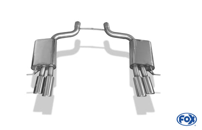 FOX Audi A8 Typ 4E - S8-Optik Endschalldämpfer rechts/links Ø70mm - 2x88x74 Typ 32 rechts/links (S8-Optik)