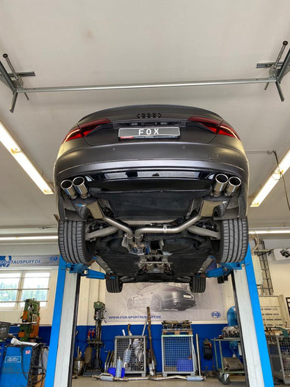 FOX Audi S8 Typ 4H mit Abgasklappen Endschalldämpfer rechts/links zweiflutig - 2x106x71 Typ 38 rechts/links