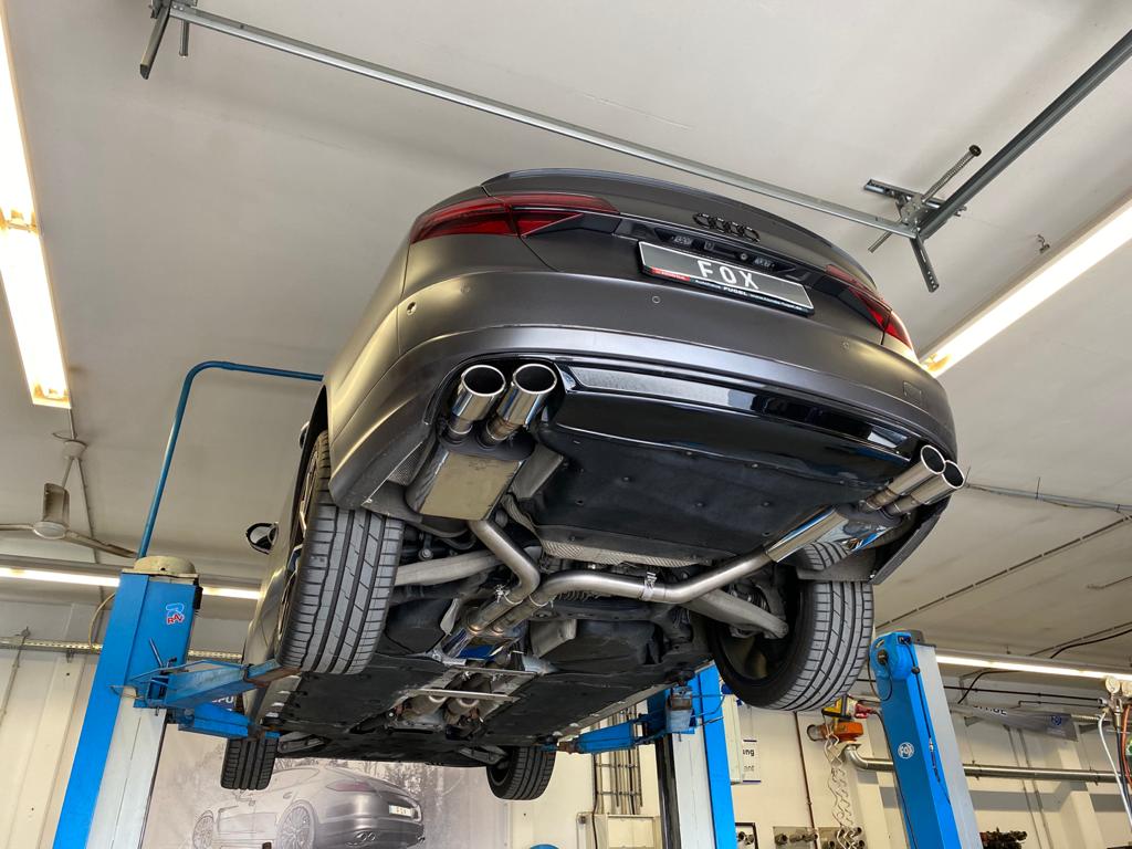 FOX Audi S8 Typ 4H mit Abgasklappen Endschalldämpfer rechts/links zweiflutig - 2x106x71 Typ 38 rechts/links