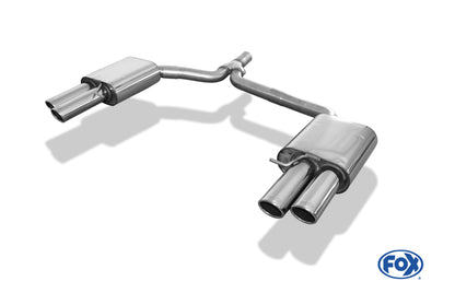 FOX Audi A4 B8 Limousine/ Avant + S-Line Endschalldämpfer rechts/links zweiflutig inkl. Y-Adapterrohr Ø55mm innen - 2x88x74 Typ 32 rechts/links