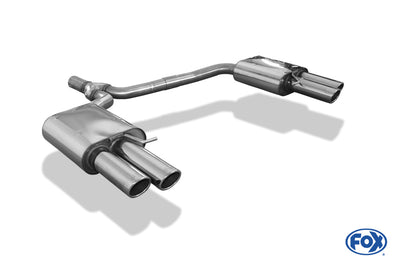 FOX Audi A4 B8 Limousine/ Avant + S-Line Endschalldämpfer rechts/links zweiflutig inkl. Y-Adapterrohr Ø55mm innen - 2x88x74 Typ 32 rechts/links