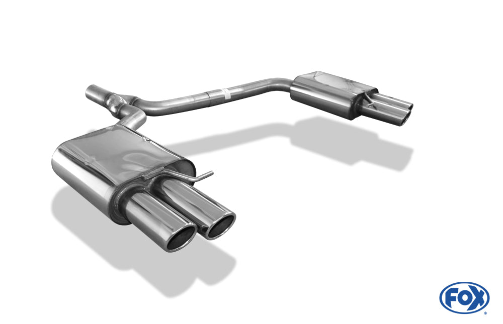 FOX Audi A5 8T Coupe + S-Line Endschalldämpfer rechts/links zweiflutig inkl. Y-Adapterrohr Ø55mm innen - 2x80 Typ 17 rechts/links