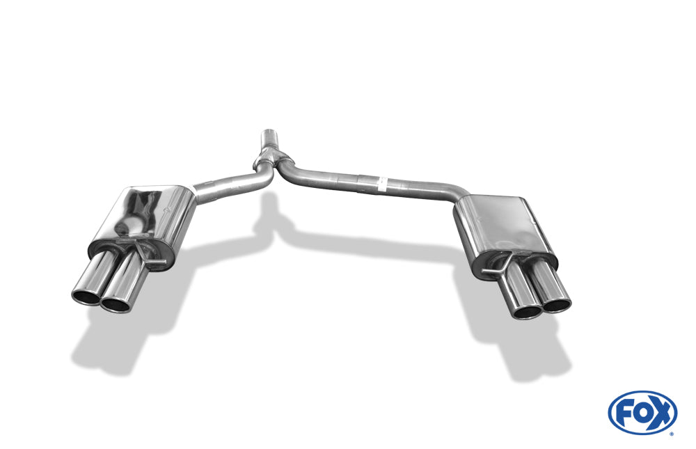 FOX Audi A5 8T Coupe + S-Line Endschalldämpfer rechts/links zweiflutig inkl. Y-Adapterrohr Ø55mm innen - 2x80 Typ 17 rechts/links