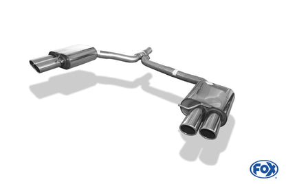 FOX Audi A5 8T Coupe + S-Line Endschalldämpfer rechts/links zweiflutig inkl. Y-Adapterrohr Ø55mm innen - 2x80 Typ 17 rechts/links