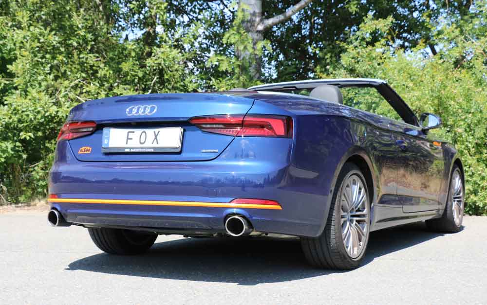 FOX Audi A5 quattro B9 Cabrio Endschalldämpfer rechts/links für 1-Rohr einflutig - 1x100 Typ 16 rechts/links