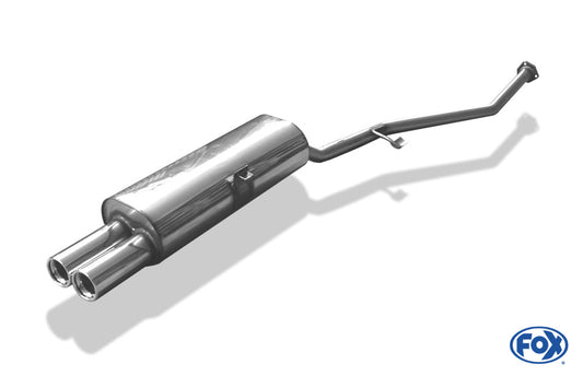 FOX BMW E30 316i/ 318i bis 9/87` Halbanlage ab Kat mit 3 Loch-Flansch - 2x76 Typ 13