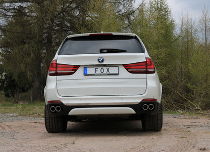 FOX BMW X5 F15 Endschalldämpfer quer Ausgang rechts/links, Eingang doppelflutig - 2x80 Typ 16 rechts/links