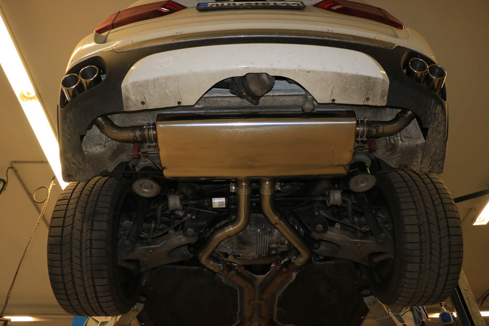 FOX BMW X5 F15 Endschalldämpfer quer Ausgang rechts/links, Eingang doppelflutig - 2x80 Typ 16 rechts/links