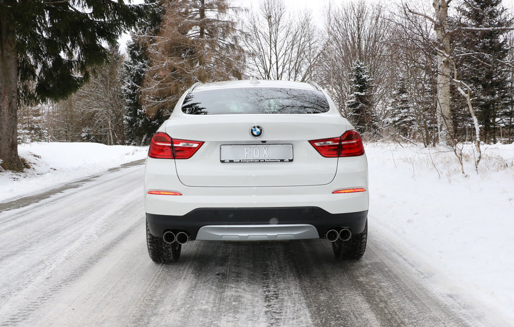 FOX BMW X4 F26 ohne M-Paket - 35i 35d Endschalldämpfer quer Ausgang rechts/links - 2x90 Typ 25 rechts/links