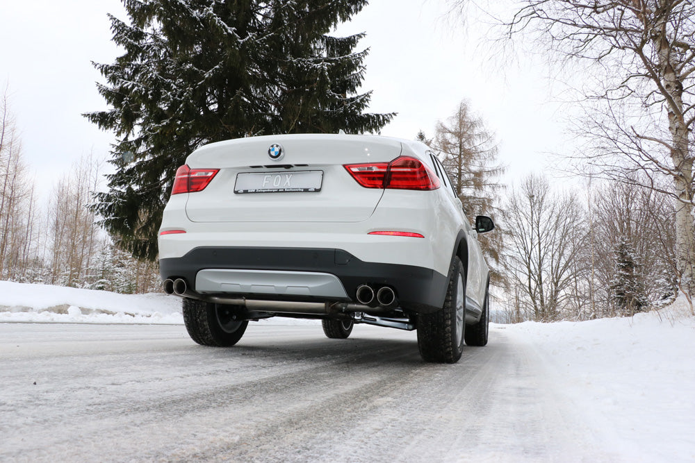 FOX BMW X4 F26 ohne M-Paket - 35i 35d Endschalldämpfer quer Ausgang rechts/links - 2x90 Typ 25 rechts/links