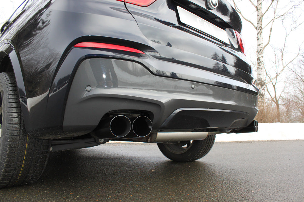 FOX BMW X4 F26 Endschalldämpfer quer Ausgang rechts/links - 2x90 Typ 25 rechts/links SCHWARZ