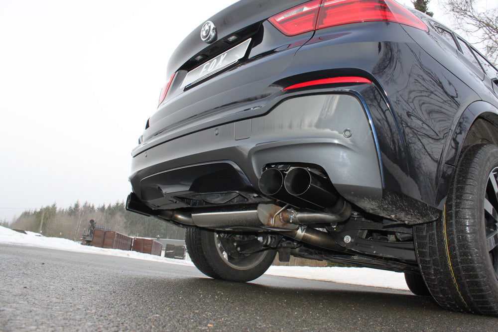 FOX BMW X4 F26 - 35i 35d Endschalldämpfer quer Ausgang rechts/links - 2x90 Typ 25 rechts/links Schwarz