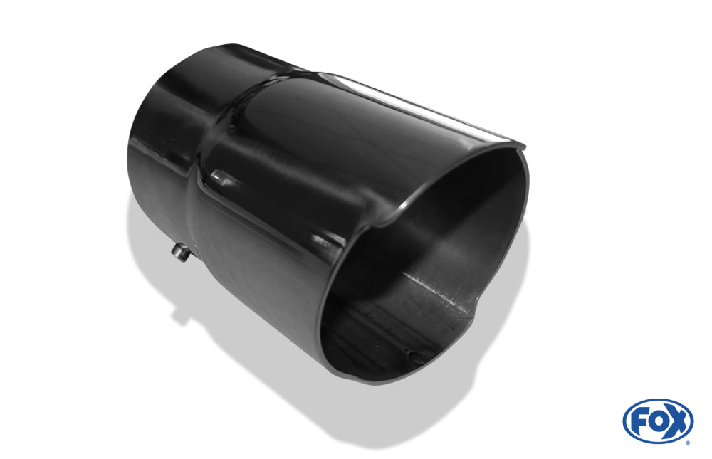 FOX Cover silber - 90mm Endrohrhülle mit Madenschrauben für Endrohr Ø80 - Länge: 150mm
