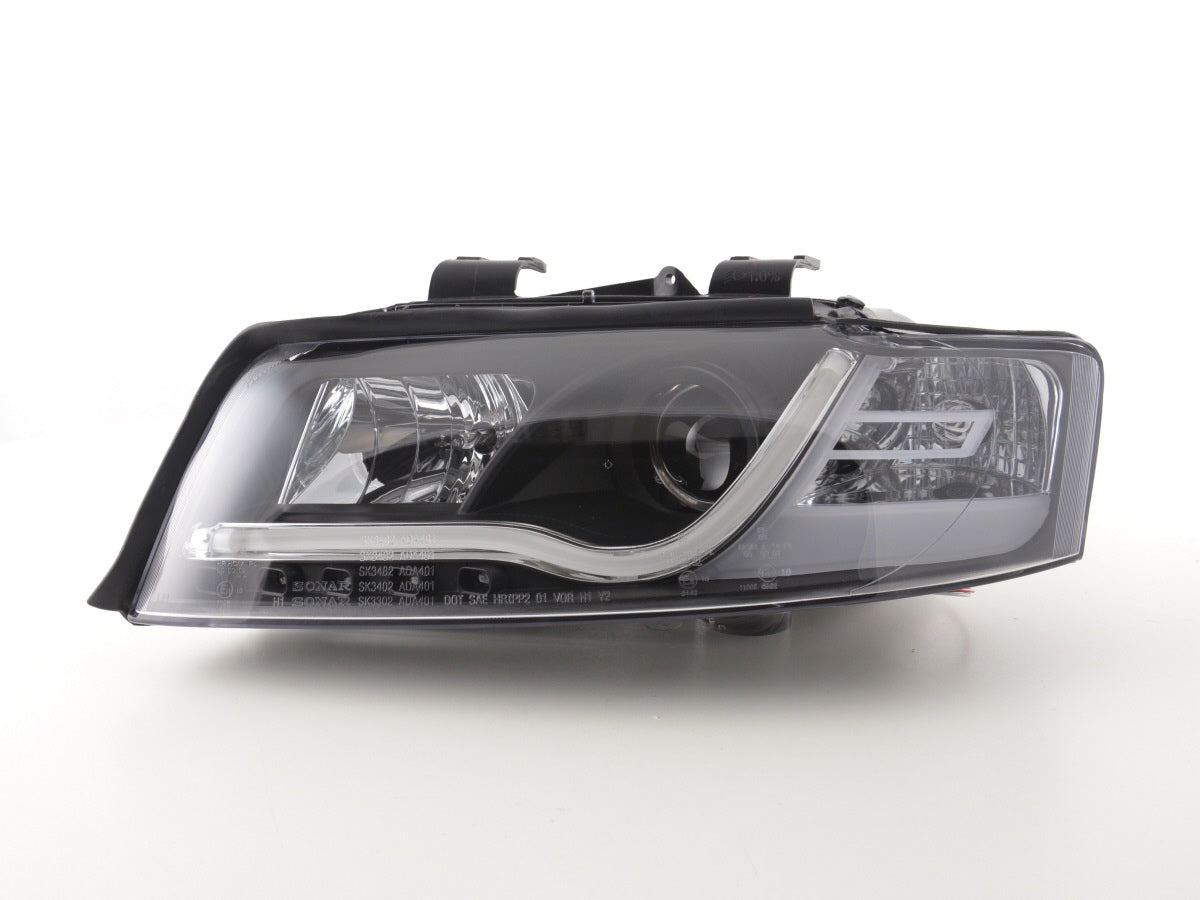 Scheinwerfer Set Daylight LED TFL-Optik Audi A4 Typ 8E Bj. 01-04 schwarz für Rechtslenker