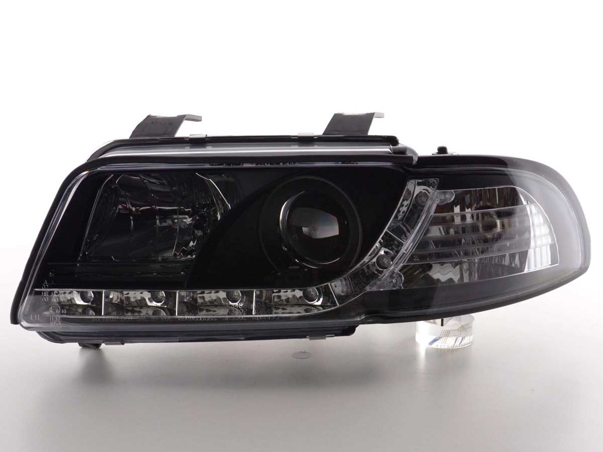 Scheinwerfer Set Daylight LED TFL-Optik Audi A4 B5 8D Bj. 95-99 schwarz