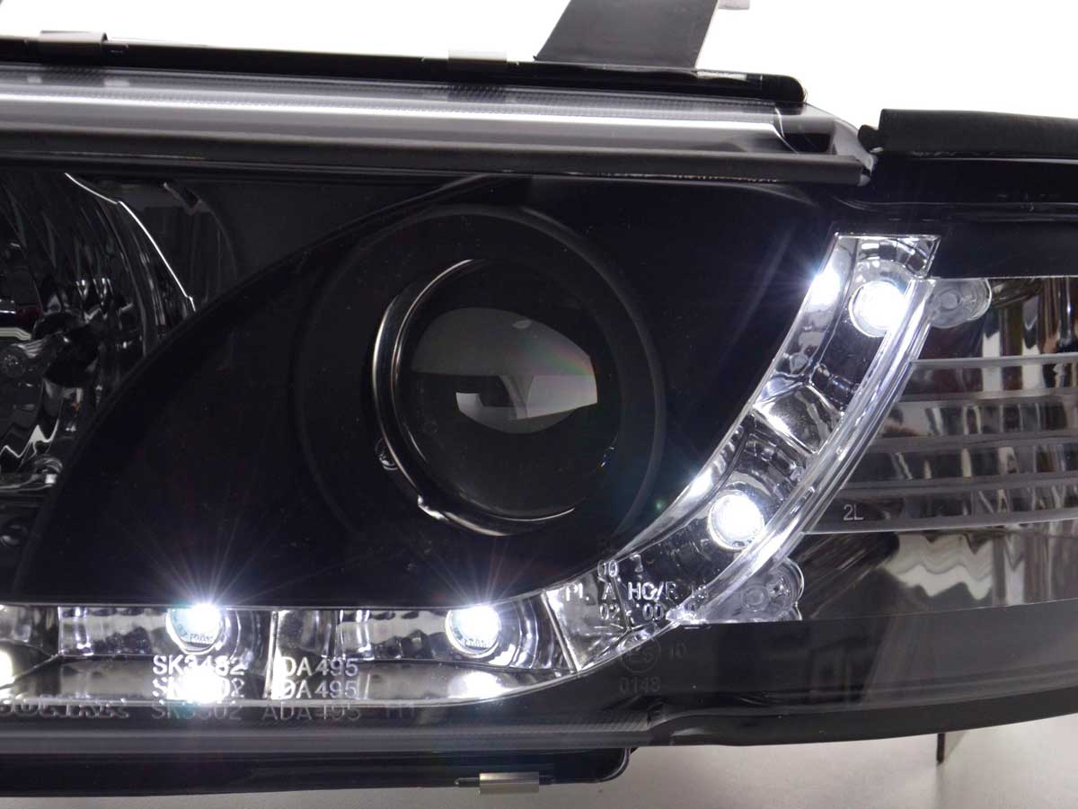 Scheinwerfer Set Daylight LED TFL-Optik Audi A4 Typ B5 Bj. 99-01 schwarz