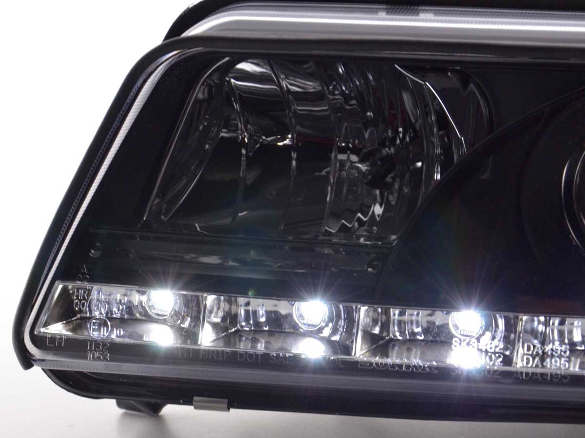Scheinwerfer Set Daylight LED TFL-Optik Audi A4 Typ B5 Bj. 99-01 schwarz