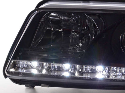Scheinwerfer Set Daylight LED TFL-Optik Audi A4 Typ B5 Bj. 99-01 schwarz