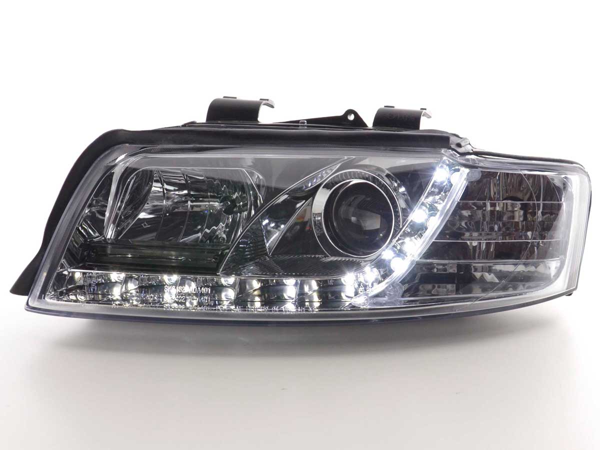 Scheinwerfer Set Daylight LED TFL-Optik Audi A4 Typ 8E Bj. 01-04 chrom