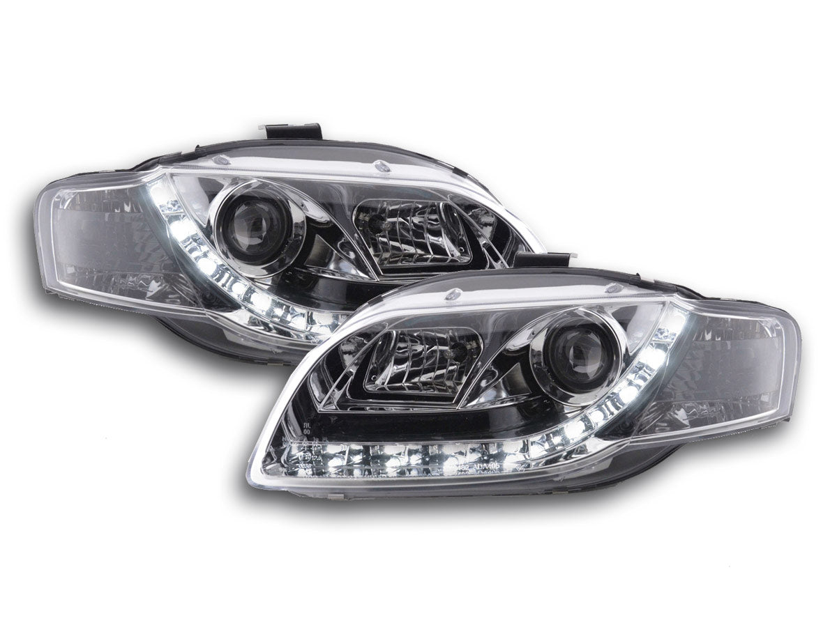 Scheinwerfer Set Daylight LED Tagfahrlicht Audi A4 Typ 8E Bj. 04-08 chrom