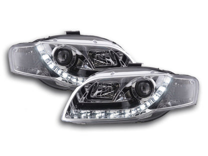 Scheinwerfer Set Daylight LED Tagfahrlicht Audi A4 Typ 8E Bj. 04-08 chrom